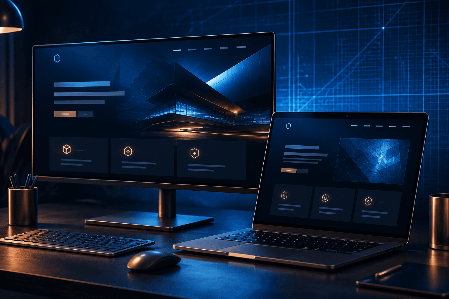Beispiel-Darstellung einer Webseite – Webdesign von Blekic Services.